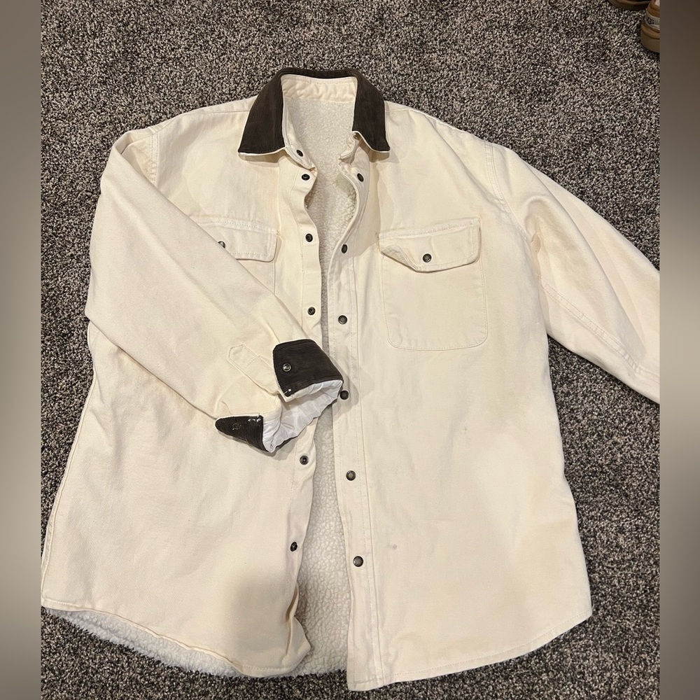 Cream Jacket with Brown Accents